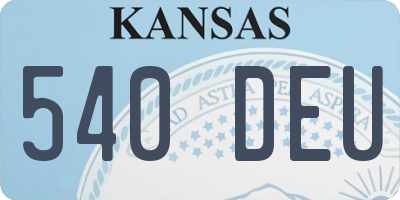 KS license plate 540DEU