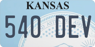 KS license plate 540DEV