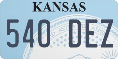 KS license plate 540DEZ