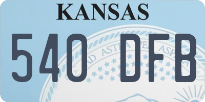 KS license plate 540DFB