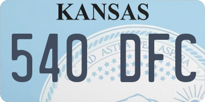 KS license plate 540DFC