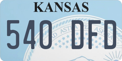 KS license plate 540DFD