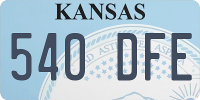 KS license plate 540DFE