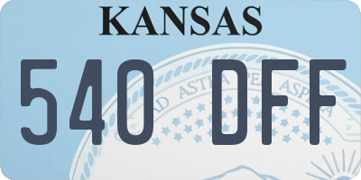 KS license plate 540DFF