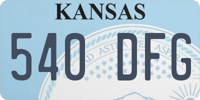 KS license plate 540DFG