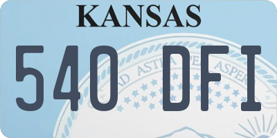 KS license plate 540DFI