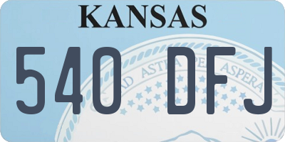 KS license plate 540DFJ