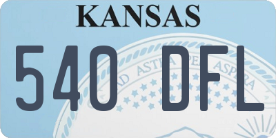 KS license plate 540DFL