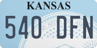 KS license plate 540DFN