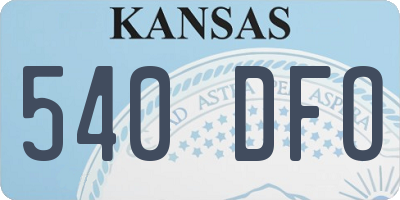 KS license plate 540DFO