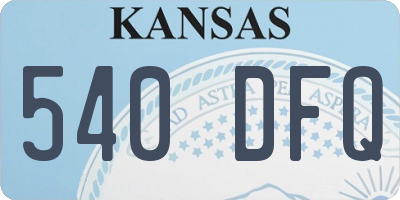 KS license plate 540DFQ