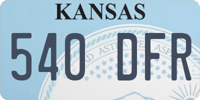 KS license plate 540DFR