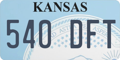 KS license plate 540DFT