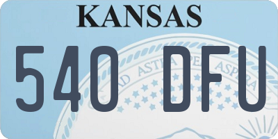 KS license plate 540DFU
