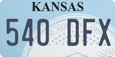 KS license plate 540DFX