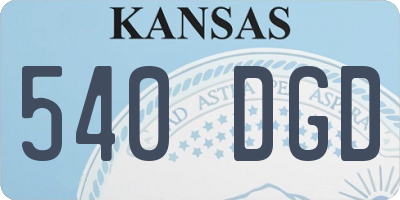 KS license plate 540DGD