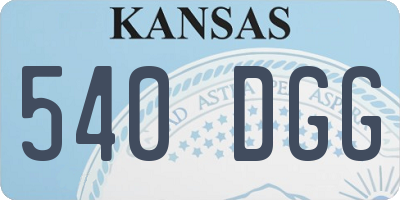 KS license plate 540DGG