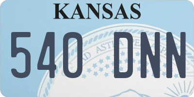 KS license plate 540DNN