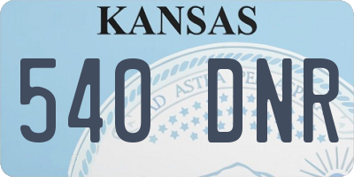KS license plate 540DNR