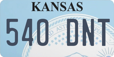 KS license plate 540DNT
