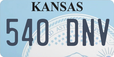 KS license plate 540DNV