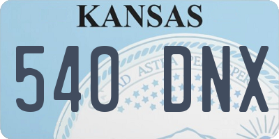 KS license plate 540DNX