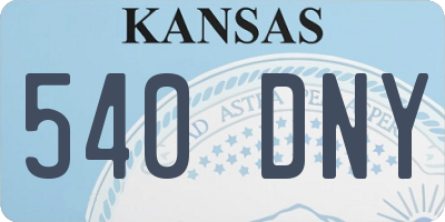 KS license plate 540DNY