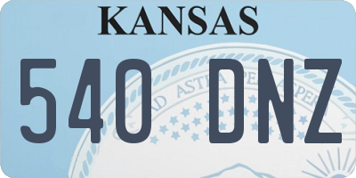 KS license plate 540DNZ
