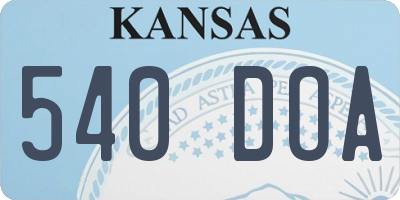 KS license plate 540DOA