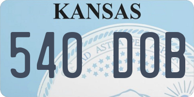 KS license plate 540DOB
