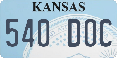 KS license plate 540DOC