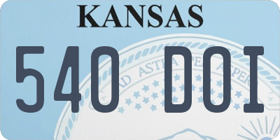 KS license plate 540DOI