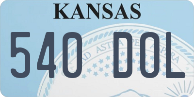 KS license plate 540DOL