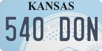 KS license plate 540DON