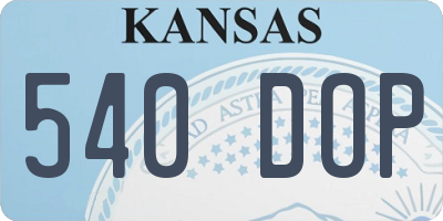 KS license plate 540DOP