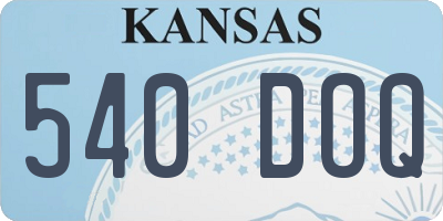 KS license plate 540DOQ