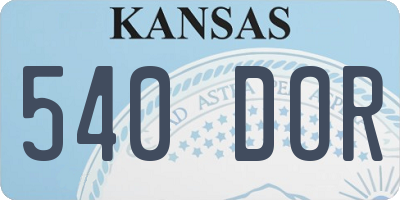 KS license plate 540DOR