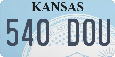 KS license plate 540DOU