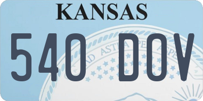 KS license plate 540DOV