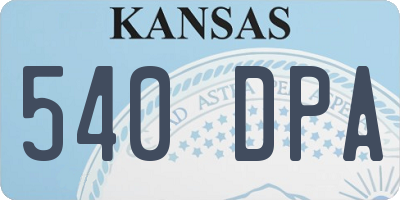 KS license plate 540DPA