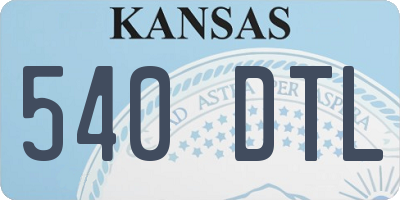 KS license plate 540DTL