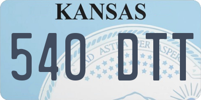 KS license plate 540DTT