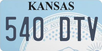 KS license plate 540DTV