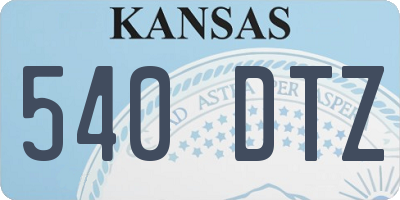 KS license plate 540DTZ