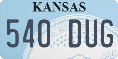 KS license plate 540DUG