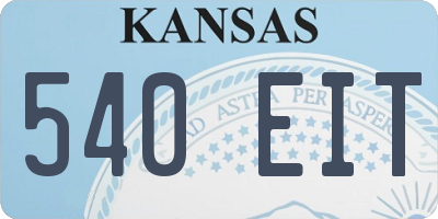 KS license plate 540EIT
