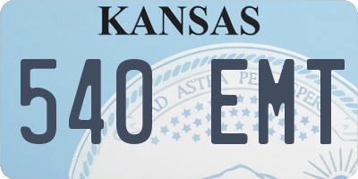 KS license plate 540EMT
