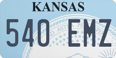 KS license plate 540EMZ