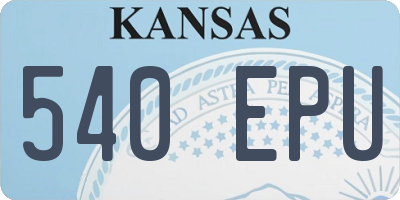 KS license plate 540EPU
