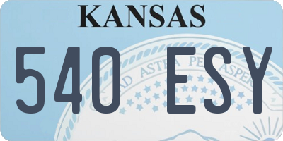KS license plate 540ESY